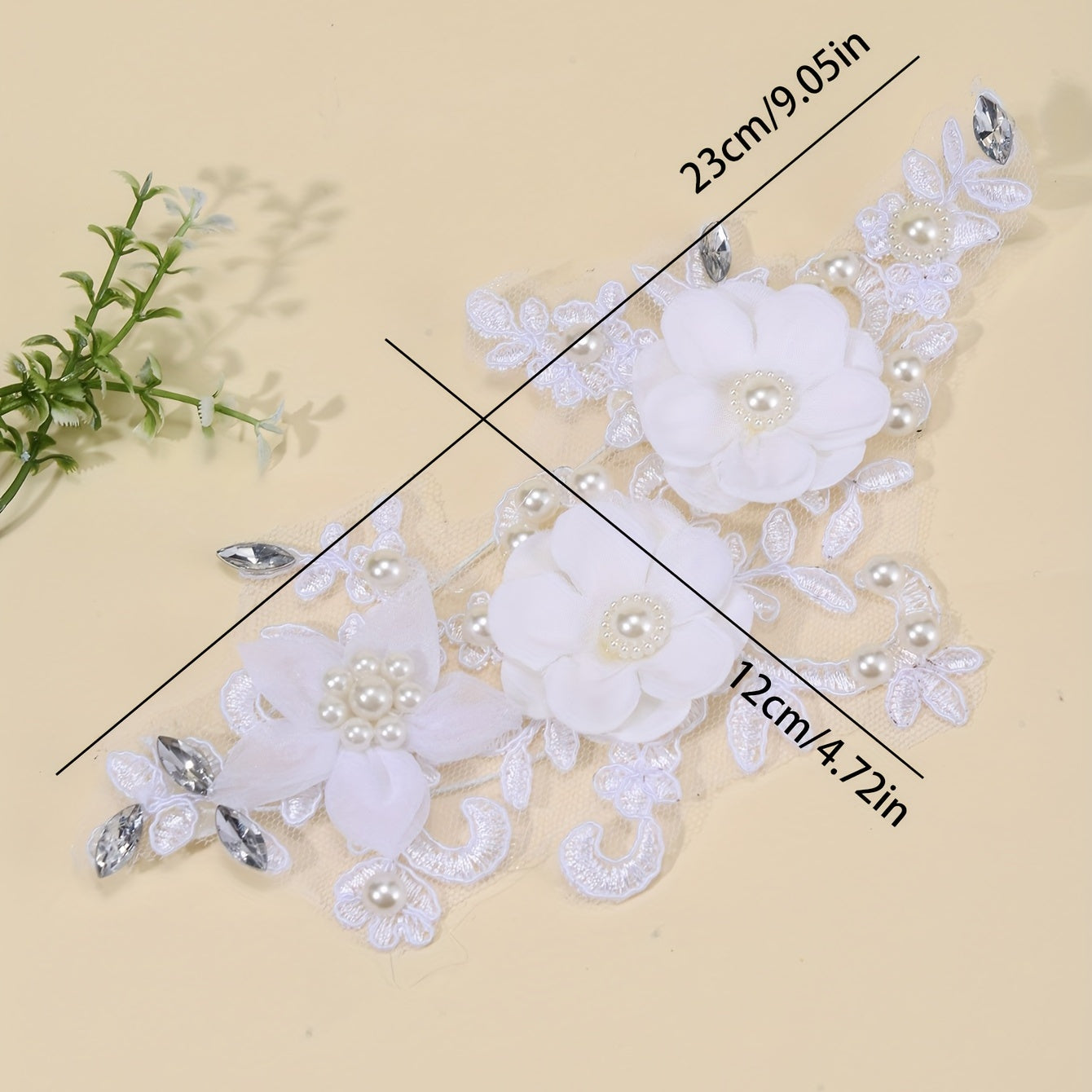 Lace Floral Faux Pearl Head Piece Bridal Wedding Hair Accessories Jewelry