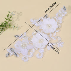 Lace Floral Faux Pearl Head Piece Bridal Wedding Hair Accessories Jewelry