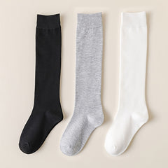 3 Pairs Thick Knee-Length Winter Warm Cotton Blend Socks Women's Stockings