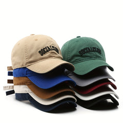SOCIAL CLUB Embroidery Baseball Cap Solid Cotton Couple Dad Hat Lightweight