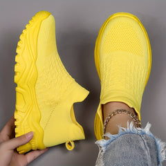 Soft Thick Bottom Mesh Breathable Woven Shoes