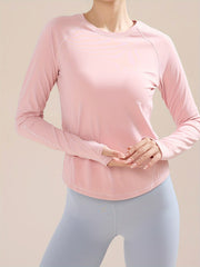 Moisture Wicking Yoga Top with Thumb Holes