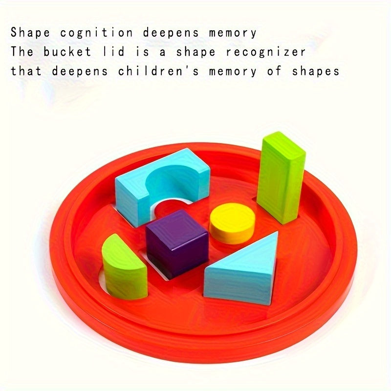 Colorful Wooden Building Blocks for Kids Large Particle Toy