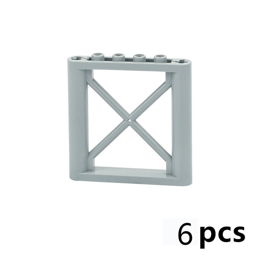 6pcs Building Block Set with 6x6 Dot Support Frame for Educational Toy