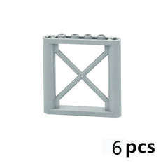 6pcs Building Blocks Support Frame Bricks 1x6 Dots Educational Toys Gray