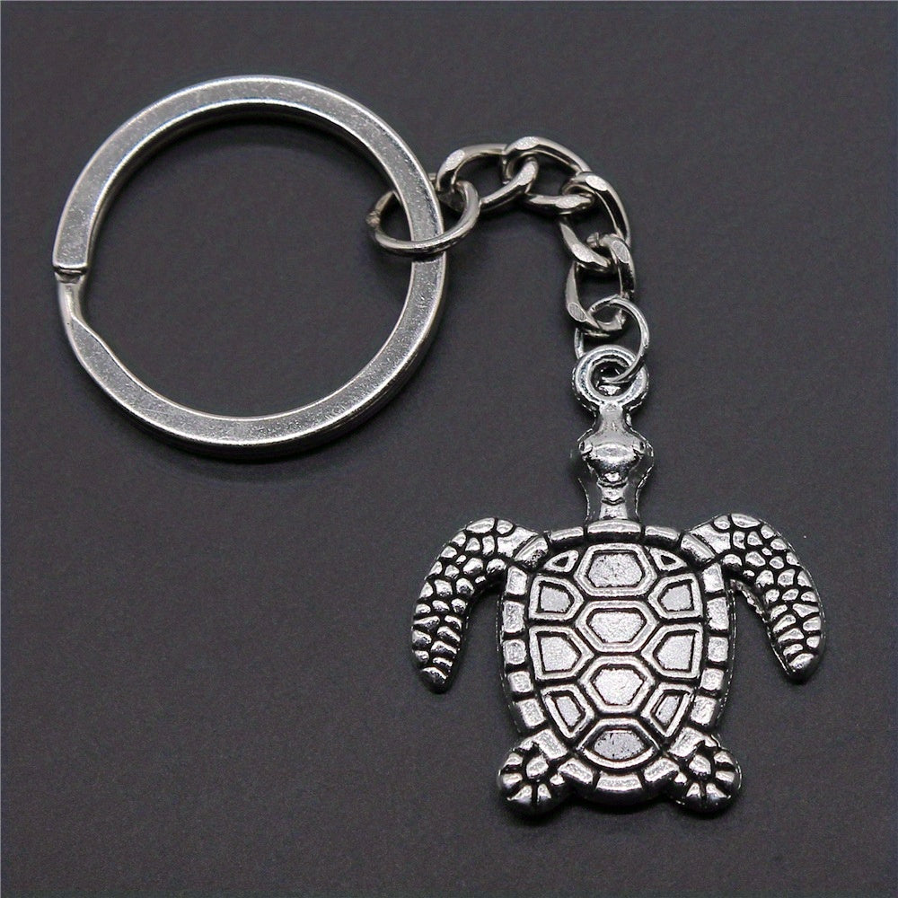 Metal Turtle Key Ring Simulation Turtle Keychain for Men