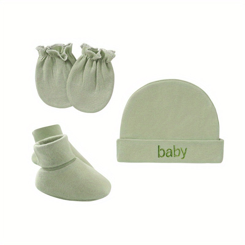 3 Piece Infant Baby Girl Gift Set Soft Hat Socks & Gloves