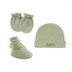 3 Piece Infant Baby Girl Gift Set Soft Hat Socks & Gloves