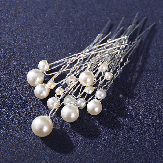 18pcs Pearl Hair Pin Clip Bride Wedding Accessories Golden Silvery
