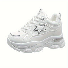 Women's Star Pattern Lace-up Platform Chunky Sneakers