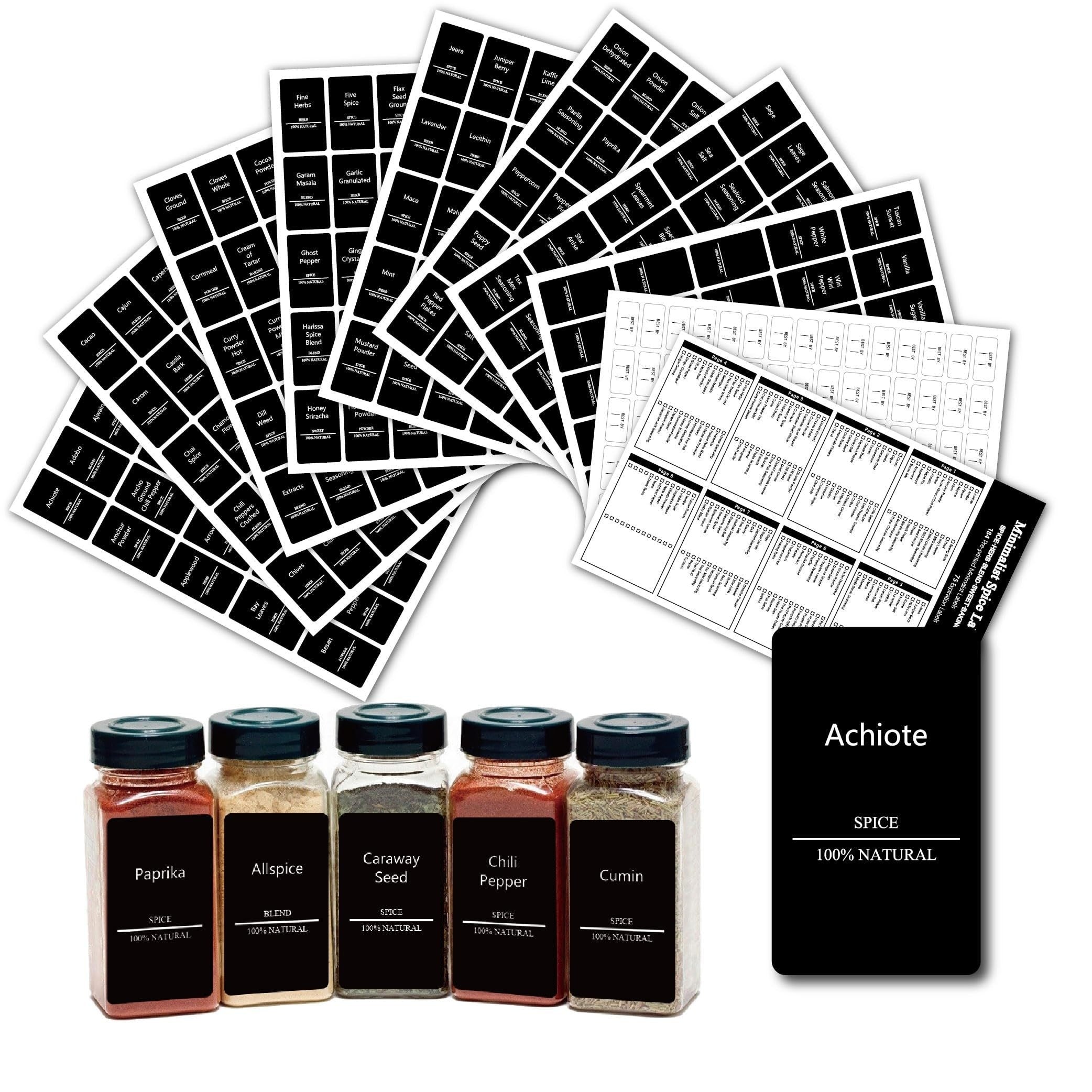 275pcs Removable Spice Jar Labels Stickers, Waterproof Pantry Labels for Storage