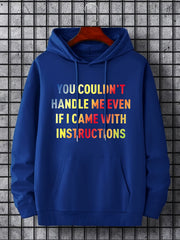 Men's Letter Print Hoodie Active Drawstring Hooded Sweatshirt