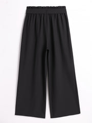 Wide Leg Pants Elastic Waist Belted Casual Pants