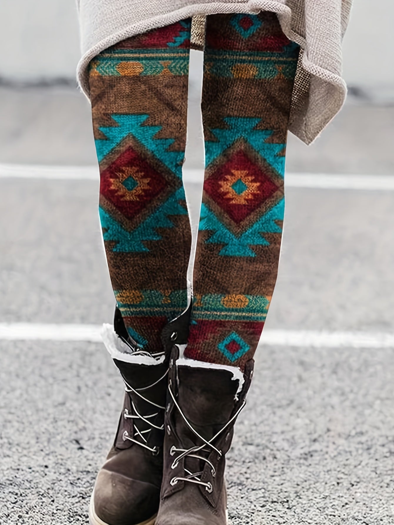 Graphic Print High Waist Leggings for Women
