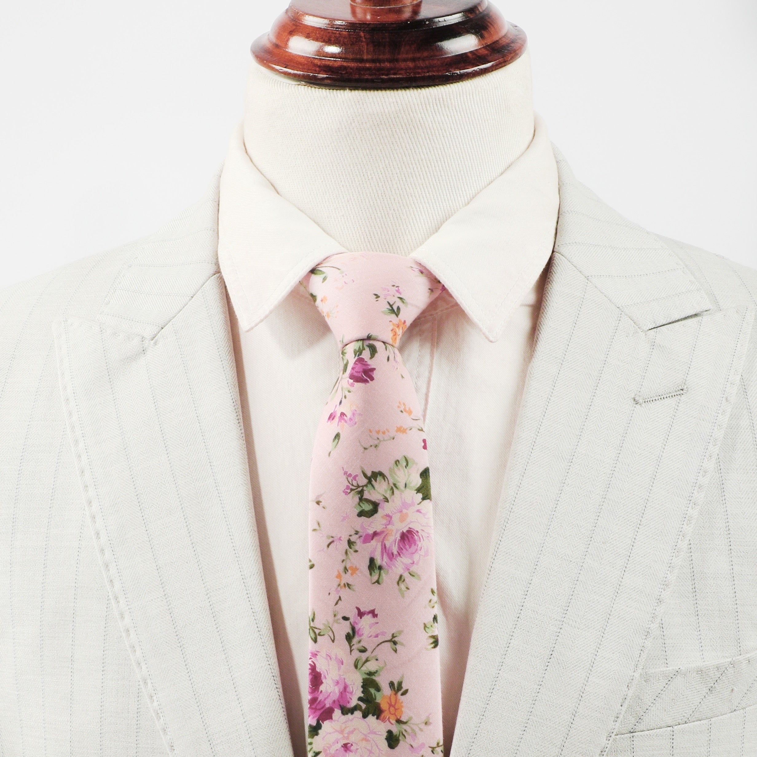 Men's Floral Print Tie Necktie for Wedding Groom Party