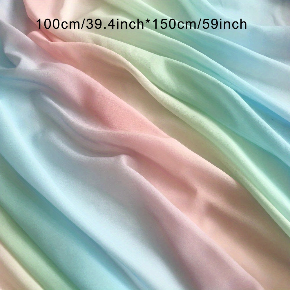 Rainbow Candy Colors Gradient Chiffon Fabric for Clothing