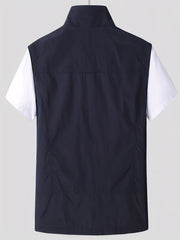 Men's Zipper Pockets Cargo Vest for Outdoor Activities