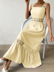 Bohemian Long Bridesmaid Dress Solid Casual Hollow