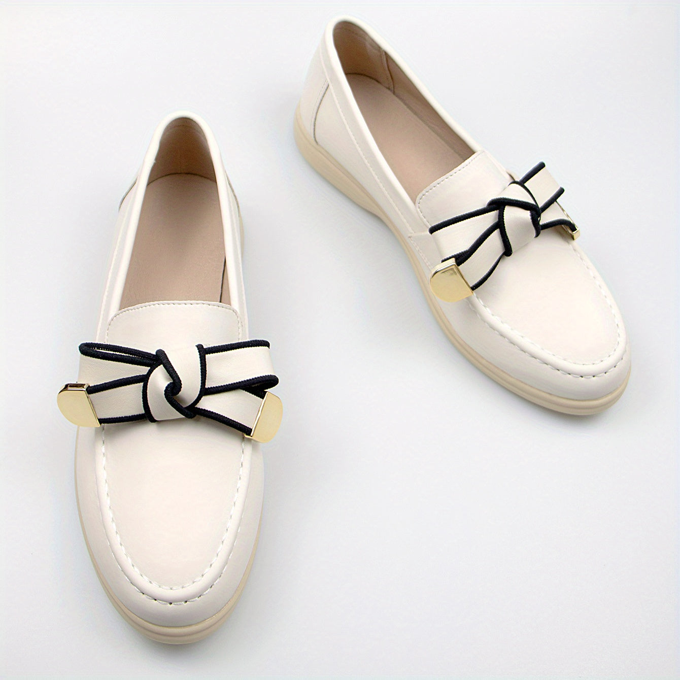 Bowknot Loafers Slip On Walking Shoes for Women