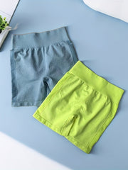 2pcs High Waist Yoga Shorts Tummy Control Skinny Running Workout Activewear