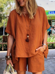 Solid Tee & Shorts Set
