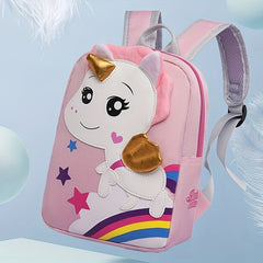 Rainbow Unicorn Pattern Kids Backpack with Air Cushion