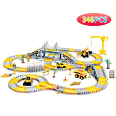 346pcs City Rail Engineering Vehicles DIY Construction Vehicle Set Toys