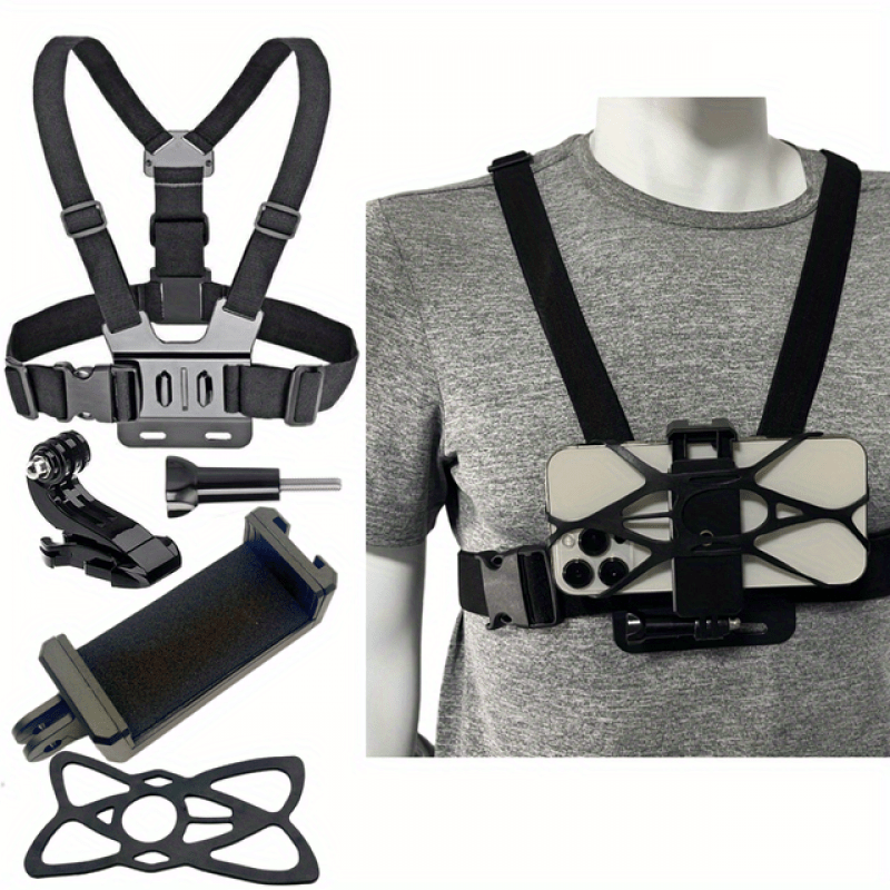 Mobile Phone Chest Strap Mount for POV Vlogging - GoPro Compatible