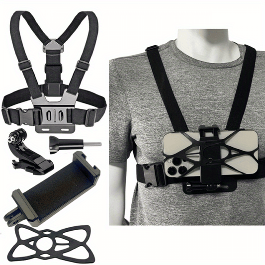 Mobile Phone Chest Strap Mount for POV Vlogging - GoPro Compatible