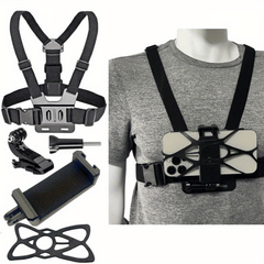 Mobile Phone Chest Strap Mount for POV Vlogging - GoPro Compatible