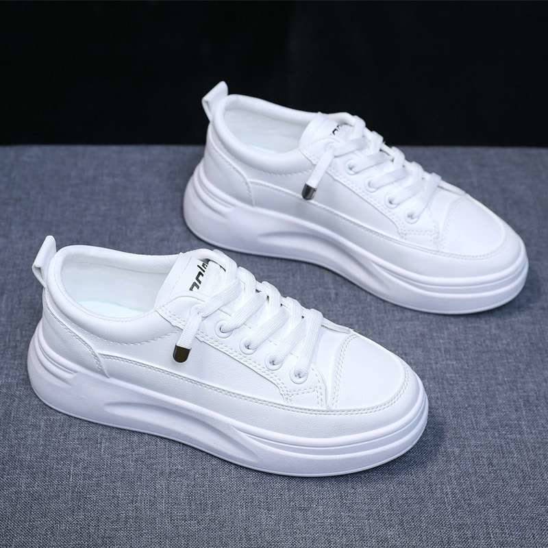 Women's Lace Up Platform Sneakers Anti-slip Low Top Casual Sports Shoes