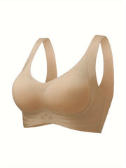 Solid Push Up Bra Comfy & Breathable Women's Lingerie
