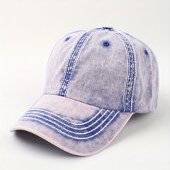 Lined Block Baseball Cap Distressed Craft All match Baseball Cap