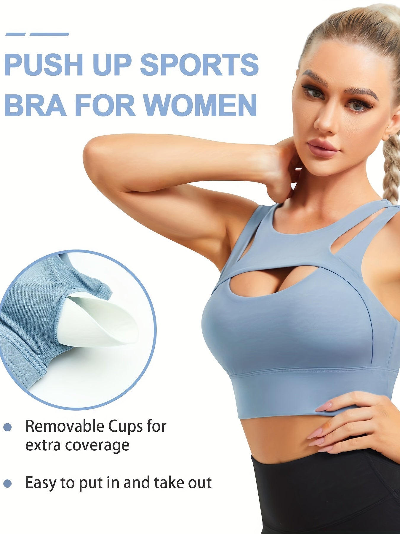 Women's Push Up Sports Bra Padded Yoga Workout Tank