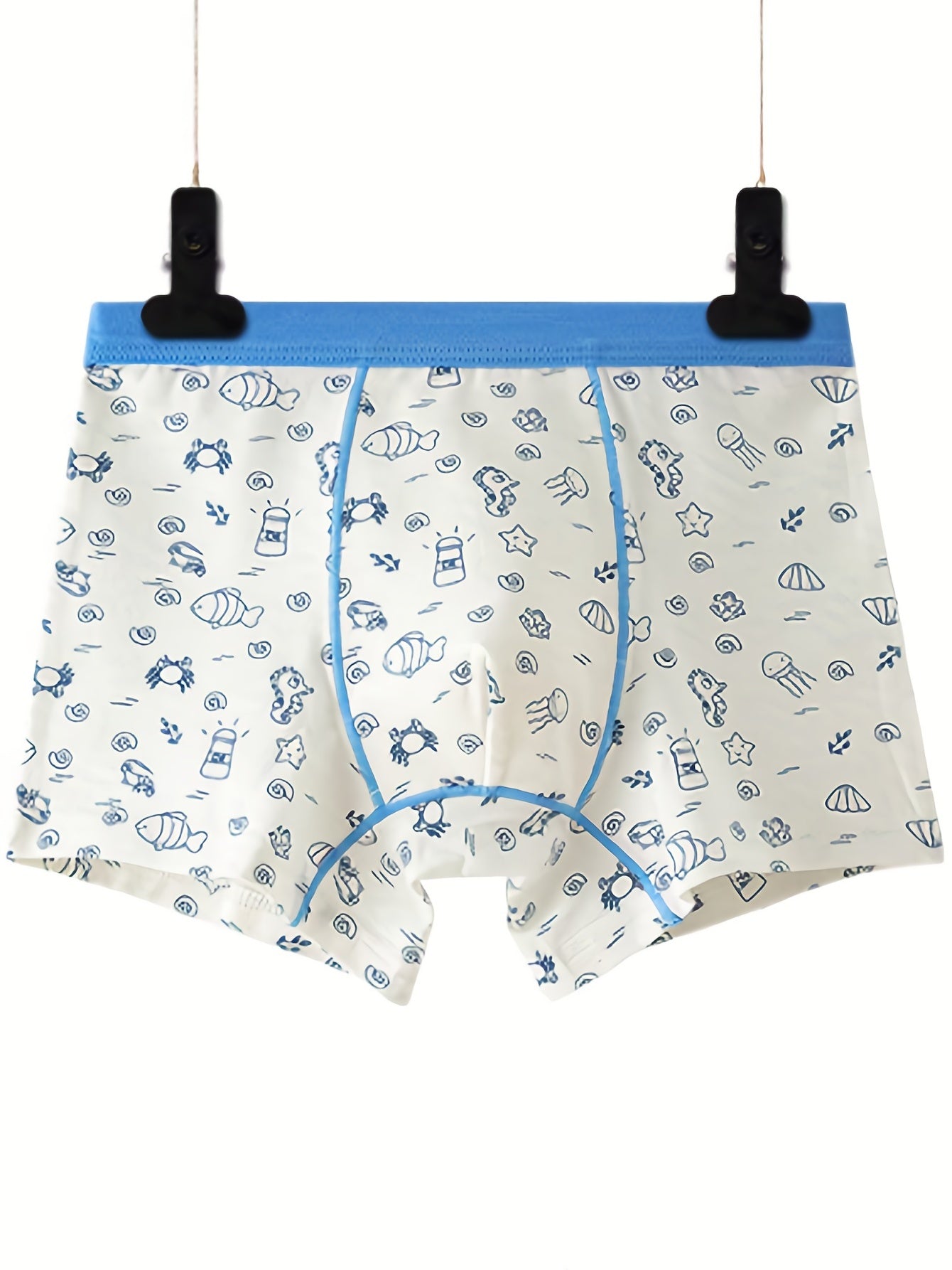 2pcs Boy's Ocean Boxer Briefs Cartoon Print Underwear