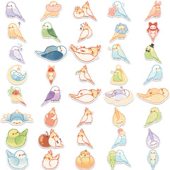 50pcs Cute Parrot Stickers for Water Bottles & Laptops