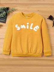 Boys Embroidered Pullover Sweatshirt Crew Neck Tops