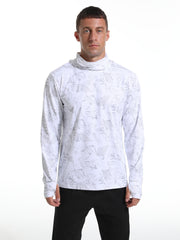 Men's Ice Silk Long Sleeve Sun Shirt Quick Dry Rash Guard