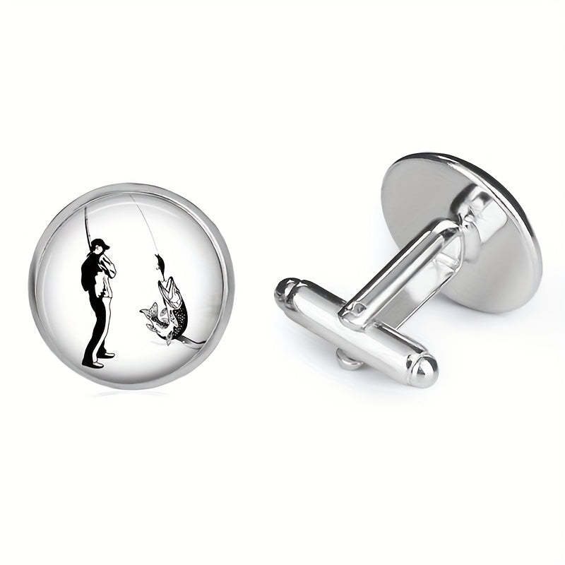 Fishing Cufflinks Stainless Steel Cufflinks