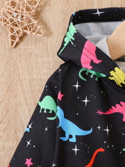 Kids' Cartoon Graphic Zip Up Hooded Windbreaker