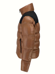 Men's Padded Stand Collar Coat Warm Casual Windproof Jacket