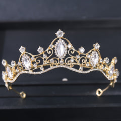 Silvery Crystal Tiara Crown for Women Girls Prom Quinceanera Hair Accessories