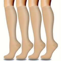 4 Pairs Compression Socks For Women Men 10 20 Mmhg Knee High