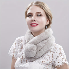 Soft Rabbit Fur Neck Scarf Winter Warm Casual Outdoor Scarf