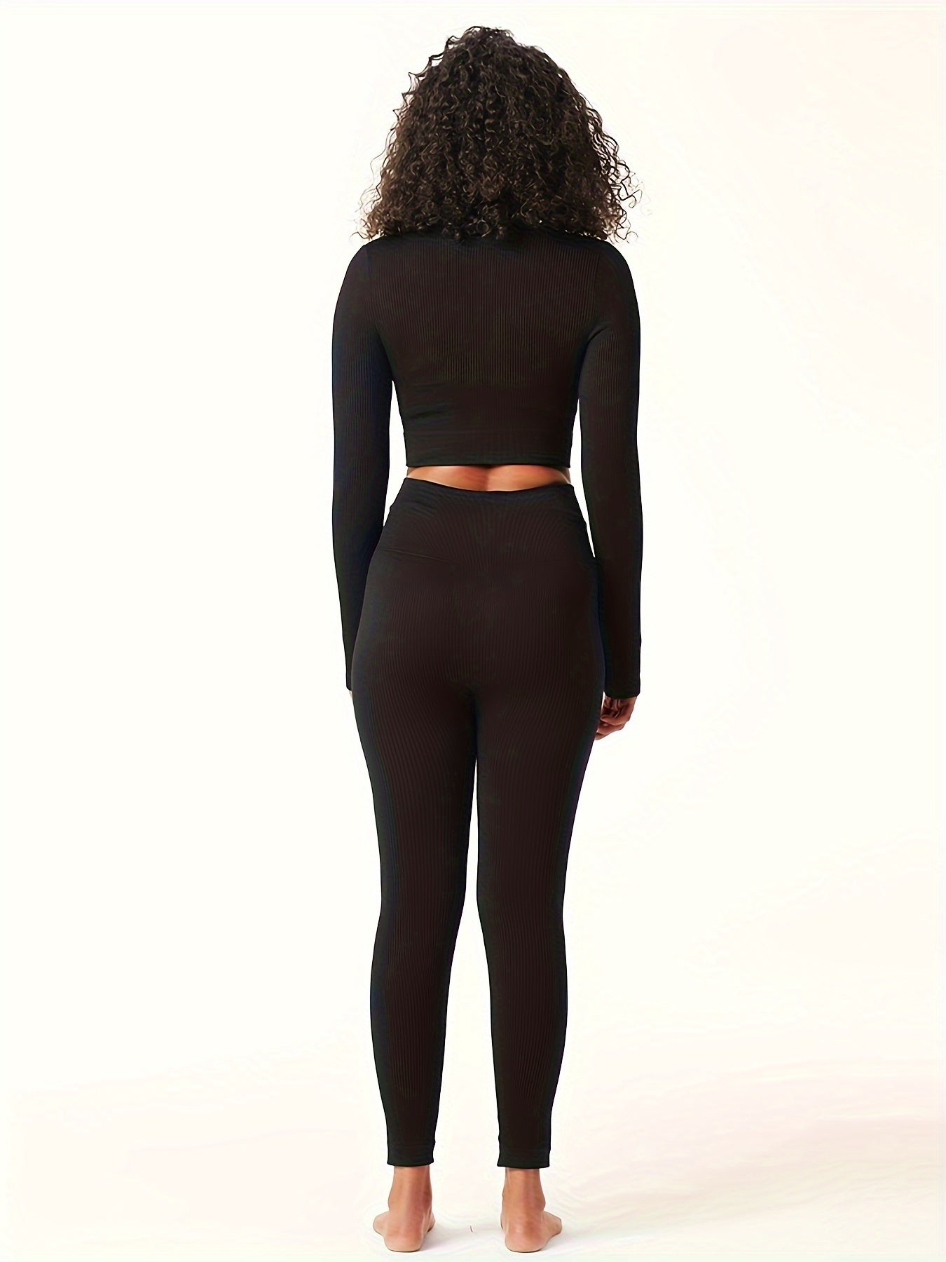 Ribbed Sports Leggings High Waist Yoga Running Tight Pants