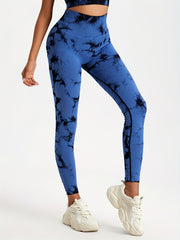 3pcs Tie Dye High Waist Butt Lifting Yoga Leggings Women's Activewear