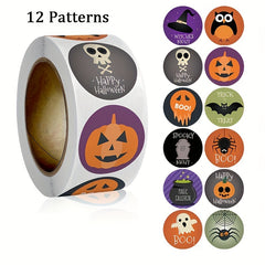 500 Halloween Stickers Pumpkin Bat Spider Round Seal Label