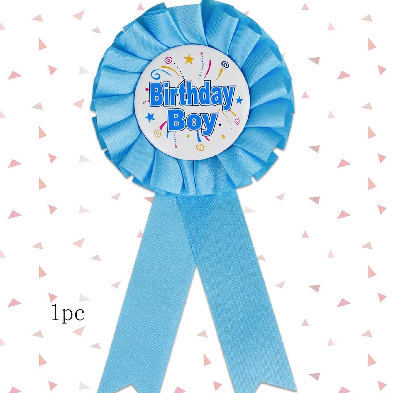 Flower Shaped Letter Graphic Birthday Party Badge