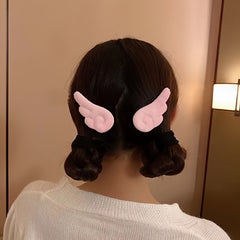 Sweet Angel Wing Plush Hair Clip Hairpin Accessories