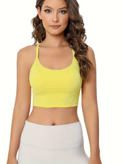 Casual Sports Top Round Neck High Stretch Outdoor Sporty Top
